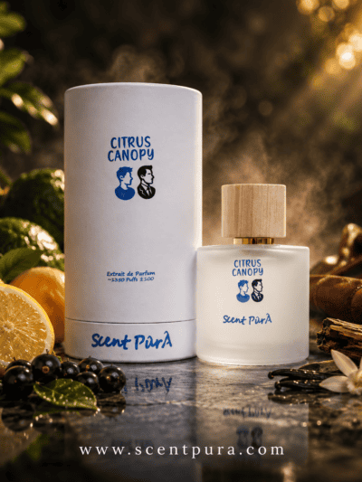 Citrus Canopy Grande 100 ml bottle beside its round box